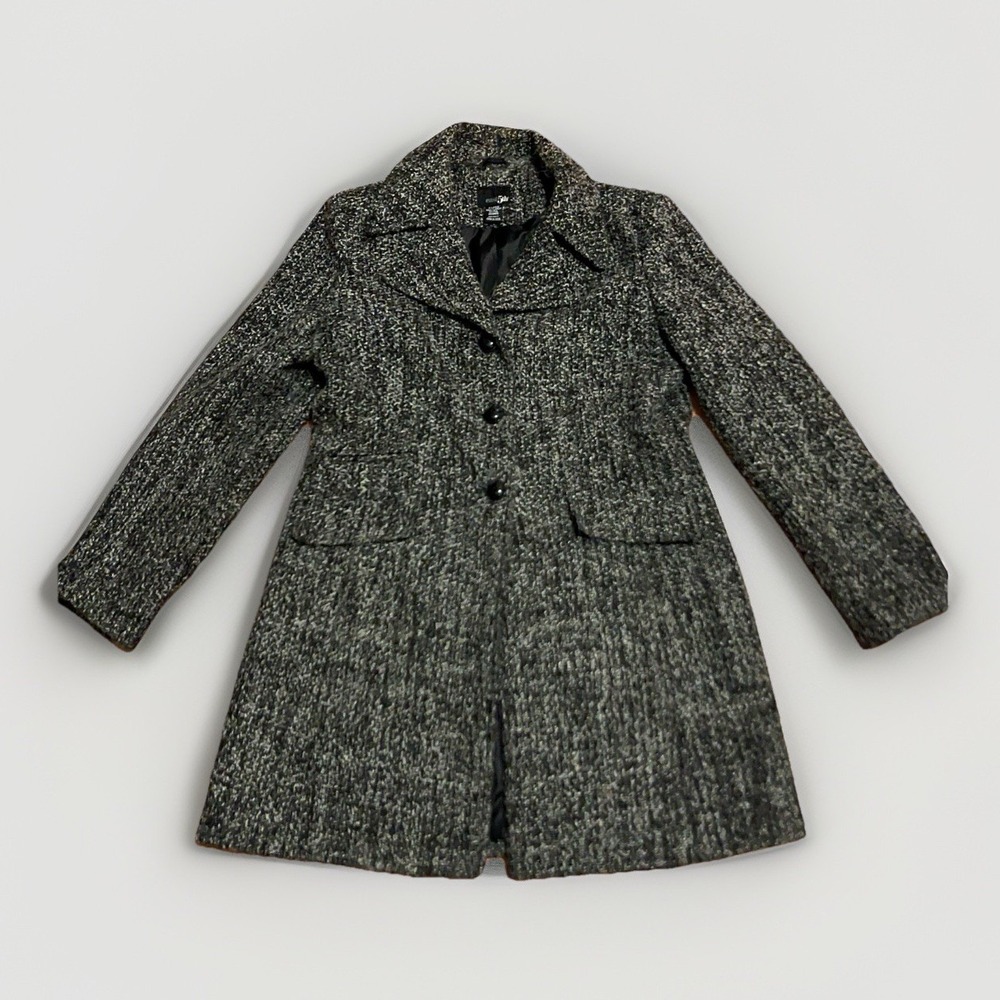 East 5th Women's Gray Wool Blend Long Sleeve Overcoat | Size XL